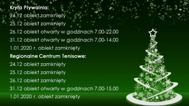 Godziny otwarcia obiektów AQUA-TUR